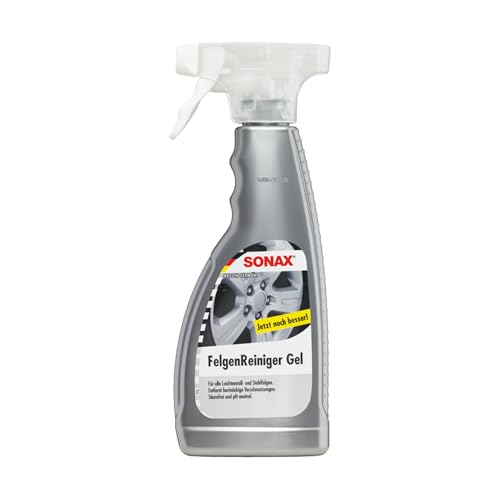 SONAX Felgenreiniger Gel (500 ml) säurefrei für Leichtmetall- & Stahlfelgen mit kraftvoller Gel-Formel, Entfernung von Bremsstaub, Ölrückständen & Straßenschmutz | Art-Nr. 04292000
